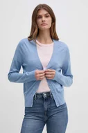 Swetry damskie - Tommy Hilfiger kardigan wełniany kolor niebieski lekki WW0WW42140 - miniaturka - grafika 1
