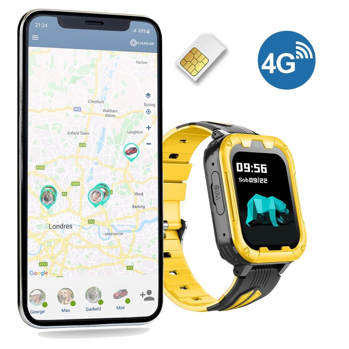 Calmean Child Watch Bravo 4G Żółty