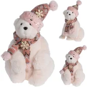 Ozdoby bożonarodzeniowe - Figurka Miś polarny różowy - miniaturka - grafika 1