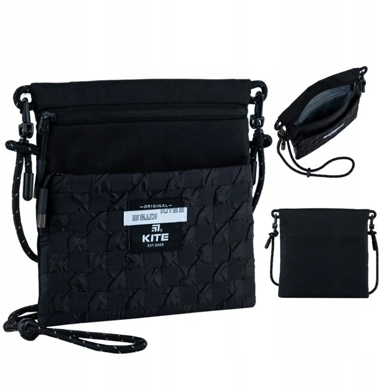 Torebka crossbody młodzieżowa czarna Kite