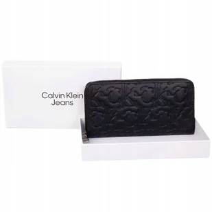 CALVIN KLEIN PORTFEL DAMSKI SLEEK ZIP AROUND BLACK - Portfele - miniaturka - grafika 1