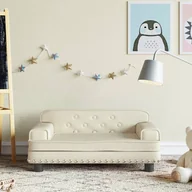 Meble do sypialni - vidaXL Sofa dla dzieci, kremowa, 70x45x30 cm, sztuczna skóra - miniaturka - grafika 1