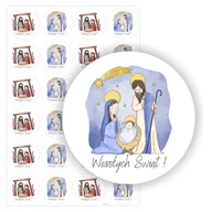 Akcesoria do pakowania - Świąteczne naklejki etykiety nalepki na święta Boże Narodzenie ma prezenty upominki paczki pod choinkę, arkusz 24 szt., drukant E-BN_11 - miniaturka - grafika 1