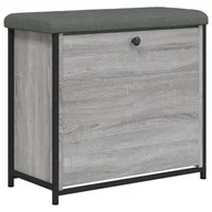 Szafki na buty - vidaXL Ławka na buty z klapką Szara Sonoma 62x32x56 cm - miniaturka - grafika 1