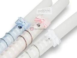 Świeca SWAROVSKI KRYSZTAŁKI - szyfon - Pamiątka Chrztu Świętego - miniaturka - grafika 1