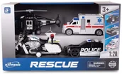 Zabawy w naśladowanie dorosłych - Zestaw policyjny z radiowozem i karetką 4el - miniaturka - grafika 1