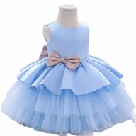 Sukienki - SUKIENKA ELEGANCKA KSIĘŻNICZKA WESELE 86/92 - miniaturka - grafika 1