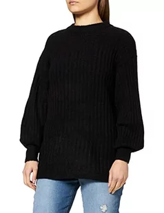ICHI Damski sweter Ihamara Ls Rib, 194008/czarny., S - Swetry damskie - miniaturka - grafika 1