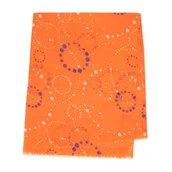 Apaszki i szaliki męskie - Damski szal w motyw geometryczny pomarańczowy - miniaturka - grafika 1