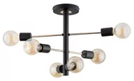 Lampy sufitowe - Brisk lampa sufitowa 6-punktowa czarna/złota 63184 - miniaturka - grafika 1