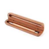 Długopisy - Długopis Vizela w bambusowym etui, brązowy - miniaturka - grafika 1