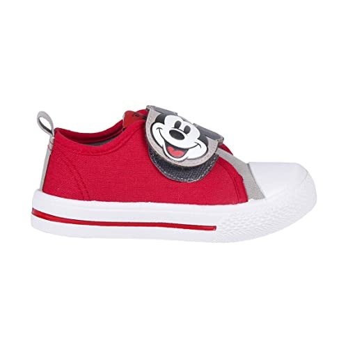 CERDÁ LIFE'S LITTLE MOMENTS buty dziecięce Myszka Mickey Mouse z zapięciem na rzep, aby ułatwić Twoją niezależność i komfort, oficjalnie licencjonowany produkt Disneya, czerwone, Czerwony, 27 EU