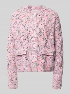 Swetry damskie - Kurtka z dzianiny z listwą guzikową model ‘CONFETTI’ - miniaturka - grafika 1