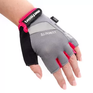 Rękawiczki rowerowe GEL GX34 grey-pink Meteor Rozmiar XS - Rękawiczki rowerowe - miniaturka - grafika 1