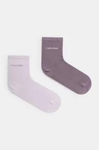 Calvin Klein skarpetki 2-pack damskie kolor fioletowy 701229452 - Skarpetki damskie - miniaturka - grafika 1