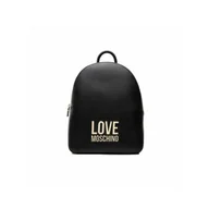 Plecaki - Love Moschino, Metal logo backpack Czarny, female, - miniaturka - grafika 1
