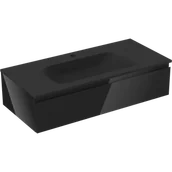 Szafki łazienkowe - Mexen Orio szafka łazienkowa 100 cm z umywalką Vela, 1 szuflada, czarna połysk/czarna mat - 91A10-10023-1-BF70-W23M71 - miniaturka - grafika 1