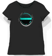 Koszulki i topy damskie - Koszulka damska czarna z grafiką turkusowego paska M - miniaturka - grafika 1