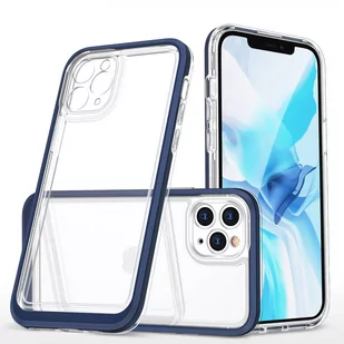 Clear 3in1 etui do iPhone 11 Pro żelowy pokrowiec z ramką niebieski - Etui i futerały do telefonów - miniaturka - grafika 1