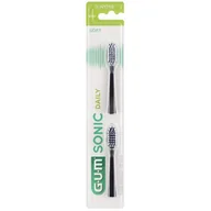 Końcówki do szczoteczek elektrycznych - Sunstar Gum Butler Końcówki Sunstar GUM Sonic Daily 4110 2 szt. do szczoteczki sonicznej GUM Sonic Daily 4100 czarne - miniaturka - grafika 1