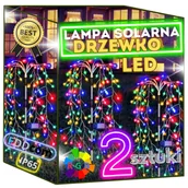 Lampy ogrodowe - 2x Lampa Solarna Ogrodowa Led Drzewko Wodospad Wbijana Czujnik Do Ogrodu - miniaturka - grafika 1