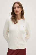 Swetry damskie - Tommy Hilfiger kardigan bawełniany kolor beżowy lekki WW0WW43329 - miniaturka - grafika 1