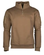 Bluzy męskie - Mil-Tec Bluza Taktyczna z Kołnierzem Ciemny Coyote - 3XL - miniaturka - grafika 1