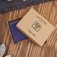 Portfele - Portfel damski skórzany we wzory geometryczne mały vintage granatowy RFID Paolo Peruzzi T-112-HDB - miniaturka - grafika 1