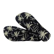Klapki i japonki męskie - Havaianas Męskie klapki Aloha czarno-białe, Czarny czarny biały, 35/36 EU - miniaturka - grafika 1