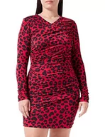 Sukienki - Love Moschino Damska sukienka z długim rękawem, czerwony czarny (Red Black), 40 - miniaturka - grafika 1
