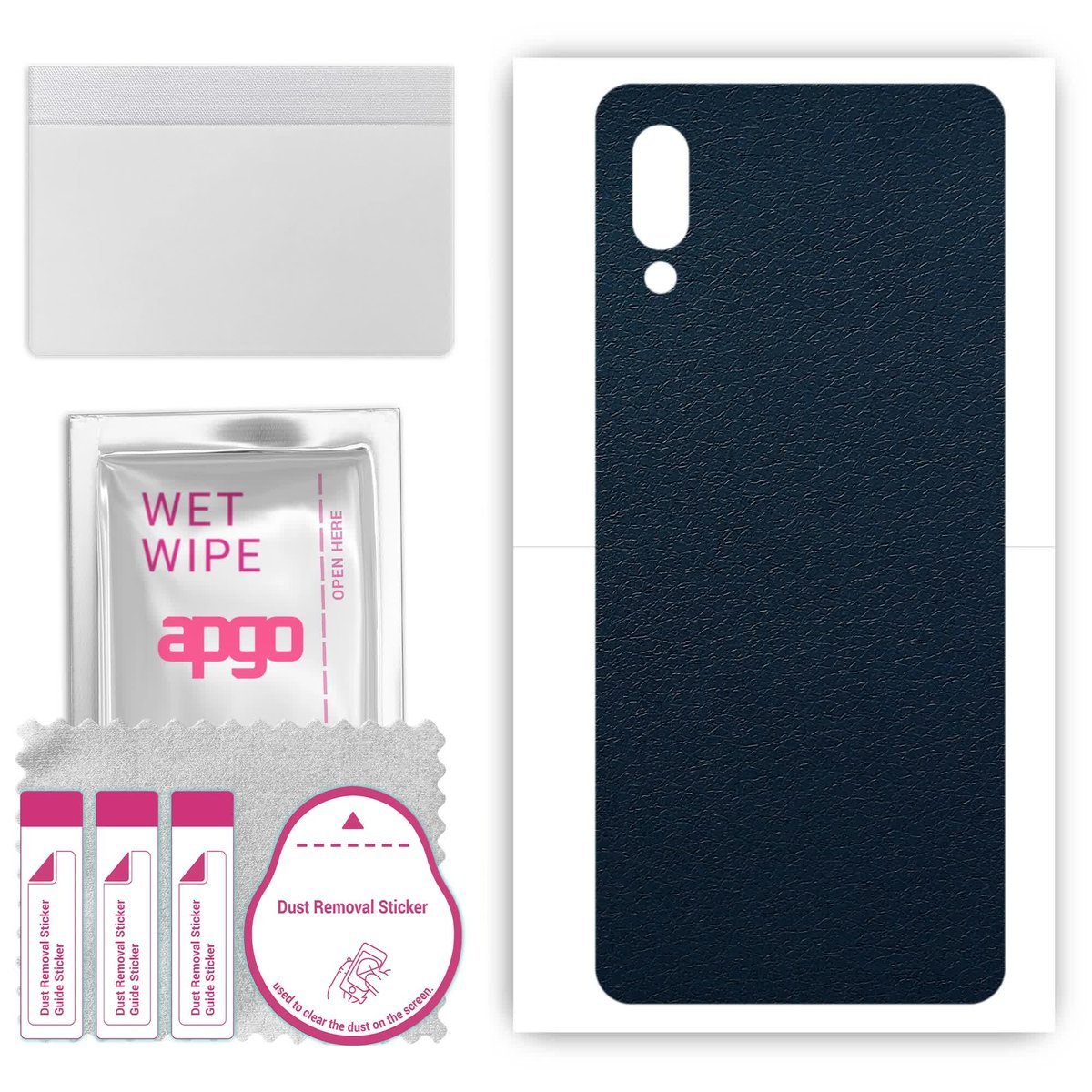 Folia naklejka skórka strukturalna na TYŁ do Samsung Galaxy A02 - Skóra Granatowa - apgo SKINS