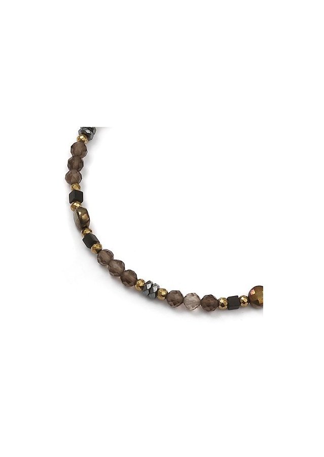 Bransoleta Kwarc dymny 925