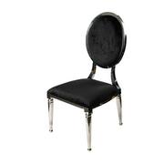 Krzesła - KRZESŁO tapicerowane czarny velvet nogi stal nierdzewna glamour - miniaturka - grafika 1