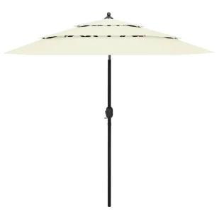 Piaskowy parasol ogrodowy z aluminiowym słupkiem P5-F26 - Parasole ogrodowe - miniaturka - grafika 1
