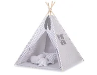 Namioty i tipi dla dzieci - Namiot Tipi dla dzieci + zawieszki pióra - Krzyżyki szare/szary - miniaturka - grafika 1