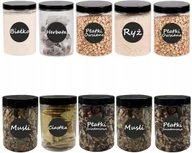 Pojemniki kuchenne - Pojemniki na żywność słoik kuchenny na makaron 1L 10sztuk + etykiety - miniaturka - grafika 1