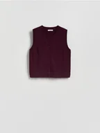 Marynarki i żakiety damskie - Reserved - Dzianinowa kamizelka - ciemnofioletowy - miniaturka - grafika 1