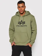 Bluzy męskie - Alpha Industries Bluza Basic 178312 Zielony Regular Fit - miniaturka - grafika 1