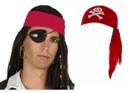 Dodatki do strojów karnawałowych - Zestaw Pirata dla dorosłych Czapka plus Opaska na Oko 2el MK280 - miniaturka - grafika 1