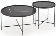 Ławy i stoliki kawowe - Komplet czarnych okrągłych stolików kawowych - B6-E26 - miniaturka - grafika 1