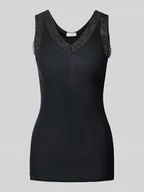 Bielizna nocna - Top z obszyciem z koronki - miniaturka - grafika 1