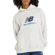 Bluzy sportowe damskie - Bluza damska New Balance WT51501AHH - szara - miniaturka - grafika 1