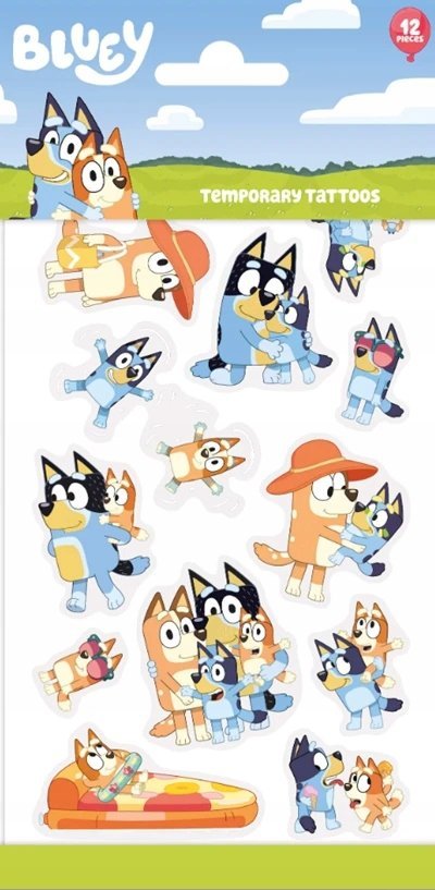 Tatuaże Bluey Amscan 12 szt.