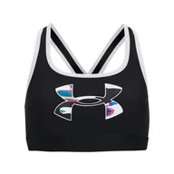 Bielizna sportowa damska - Dziewczęcy biustonosz treningowy UNDER ARMOUR UA Crossback Graphic Sports Bra - czarny - miniaturka - grafika 1