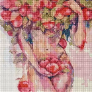 Diamentowa mozaika - Jabłkowa pokusa 40x40cm - Ideyka - Malowanie po numerach - miniaturka - grafika 1