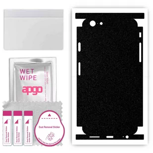 Folia naklejka skórka strukturalna na TYŁ+BOKI do Apple iPhone 6s -  Czarny Pastel Matowy Chropowaty Baranek - apgo SKINS - Szkła hartowane na telefon - miniaturka - grafika 1