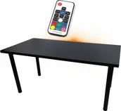 Biurka gamingowe - BIURKO GAMINGOWE 160x80 CZARNE LED DUE - miniaturka - grafika 1
