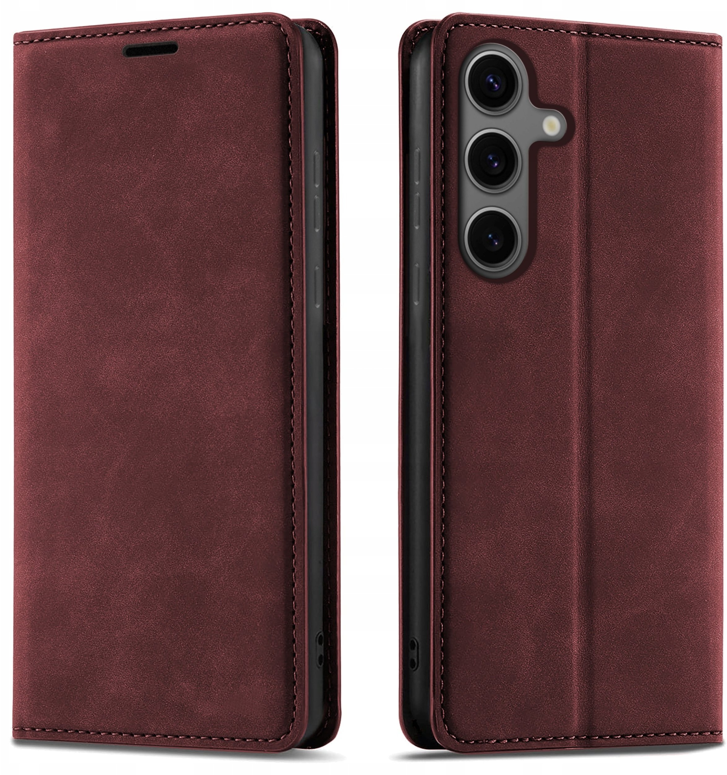 krainaGSM Etui Z Klapką Do Samsung S24 Zamykane Magnetyczne Skórzane + Szkło 9H