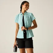 Koszule damskie - Regatta Koszula damska z krótkim rękawem Mindano VIII Zielony, Cotton, Rozmiar: 34 - miniaturka - grafika 1