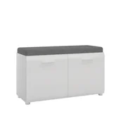 Szafki na buty - Szafka na Buty Niska MEOG03 Merano Meble Wójcik Biały, Biel Alpejska, Szary - miniaturka - grafika 1